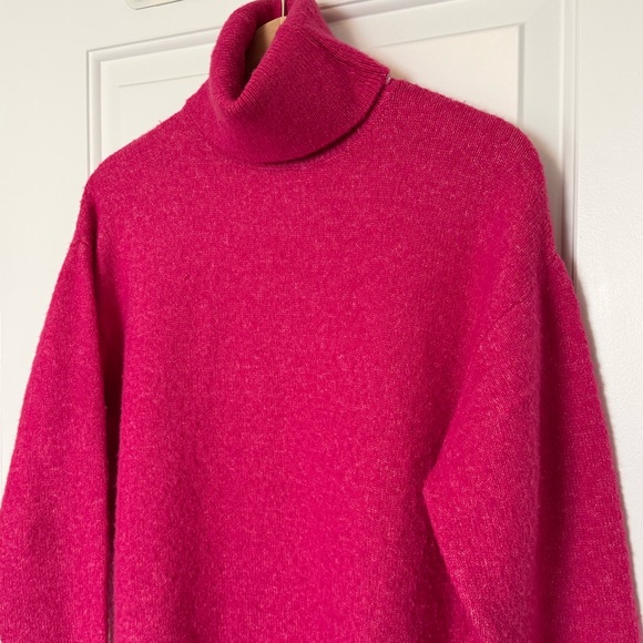 Mango Cranberry Pink Turtleneck Sweater Dress, Oversized XS - Picture 2 of 7